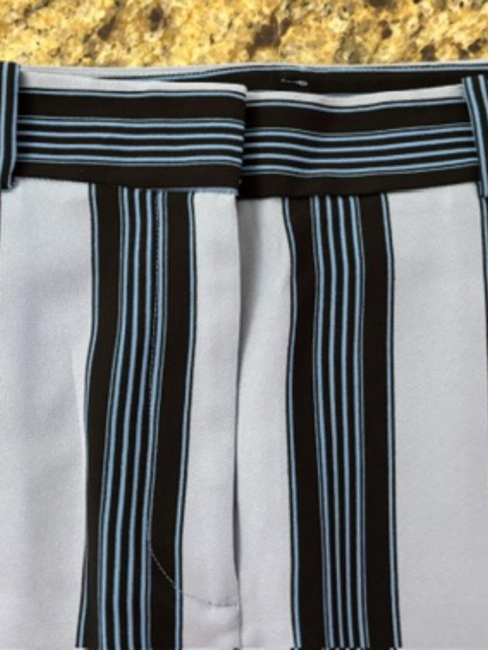 Ann Taylor Loft Blue and Black striped Wide Leg Pants with Belt Size 6 - Picture 10 of 10